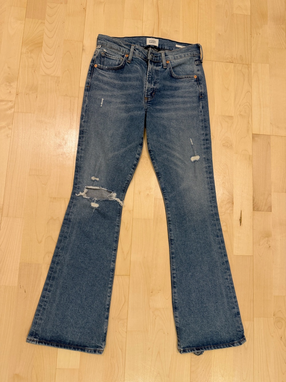Citizens Of Humanity Light Blue Skinny Distressed Jeans size 25